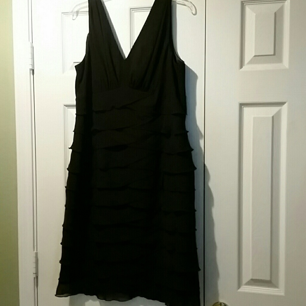 Ladies size 14 black evening dress, barely worn